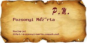 Pozsonyi Márta névjegykártya
